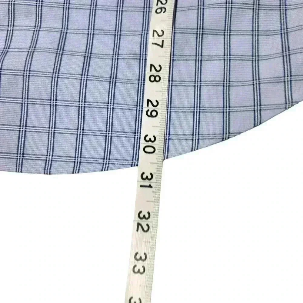 Nordstrom Smartcare Button Shirt Size 16 33 Wrinkle Free Cotton Blue White *READ - Picture 8 of 11
